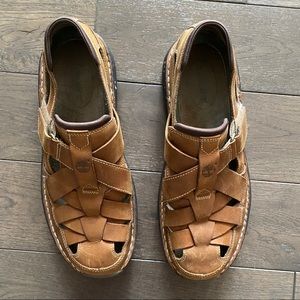 TIMBERLAND Brown Leather Fisherman Sandals, 10.5